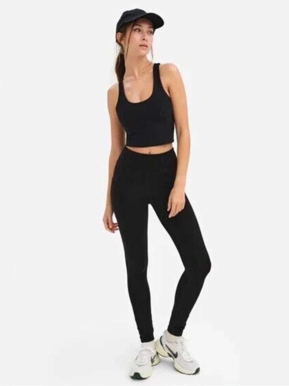 NEW MATE The Label Organic Cotton Stretch Midi Legging in Black 2X